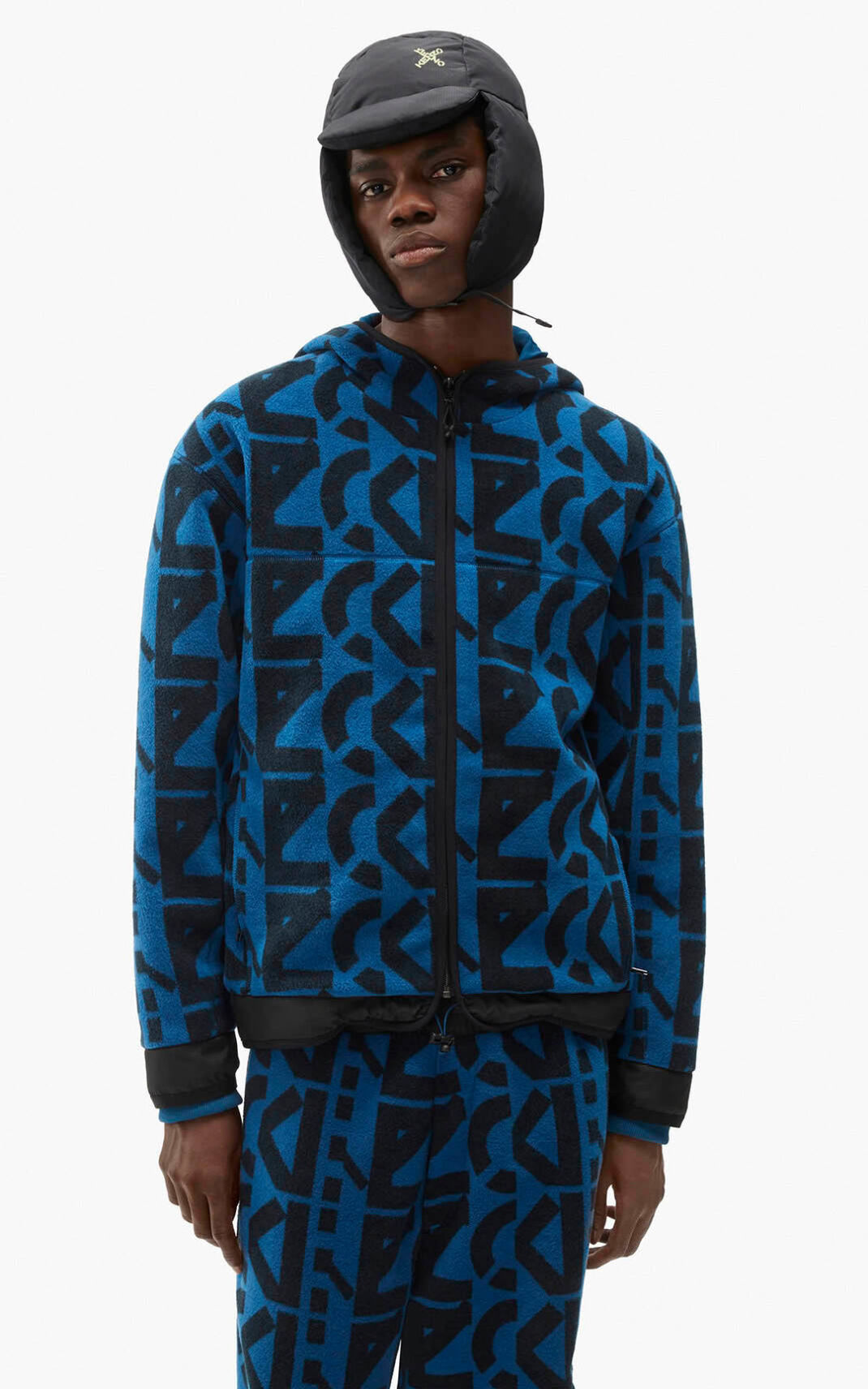 Veste De Survêtement Kenzo Homme zip up monogram Bleu Foncé TALIV-9370